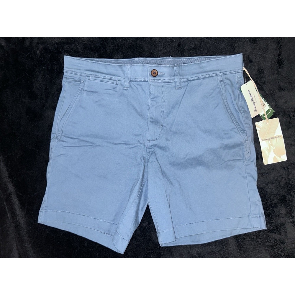 NWT Tommy Bahama Boracay Shorts Mens 31 Blue Chino Stretch 7 Inch Inseam Cotton